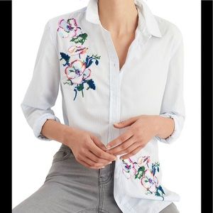 Joules Laurel Embroidered shirt sz 4 blue stripe